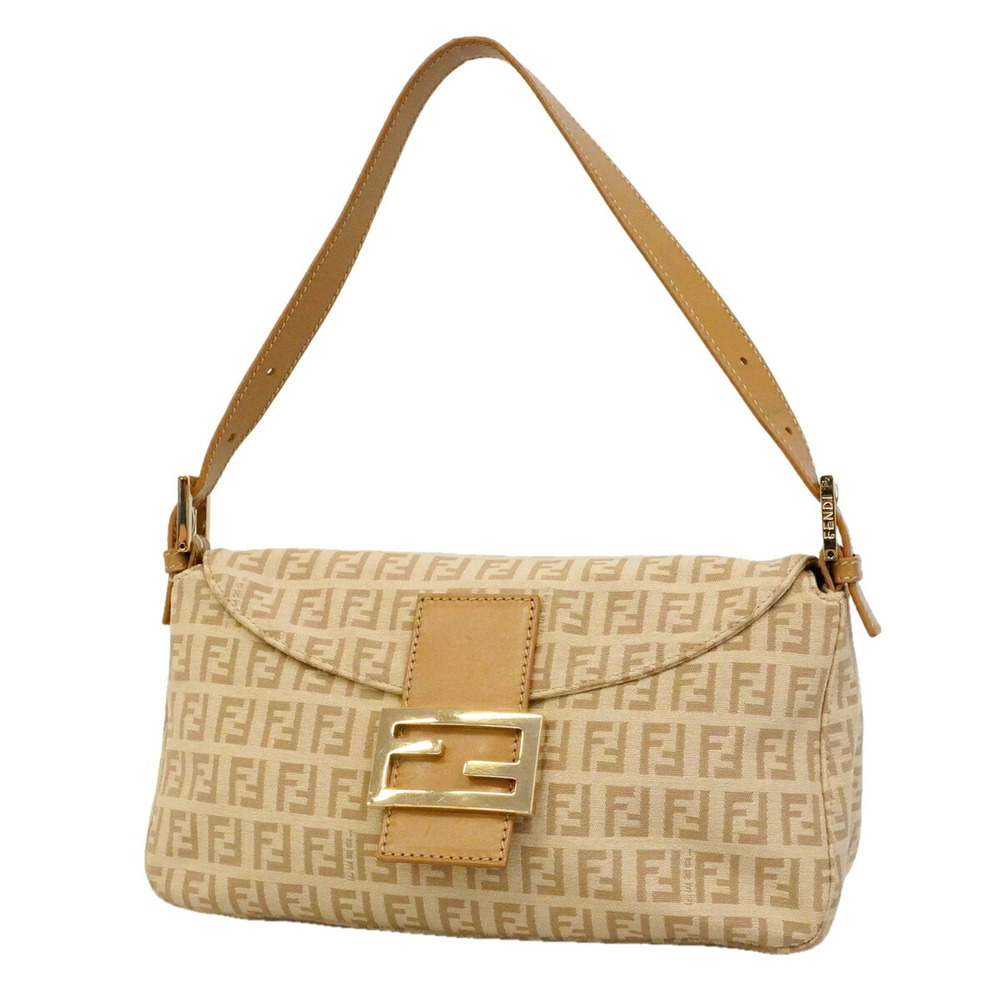 Fendi Zucchino Nylon Canvas Handbag, Beige, Women's